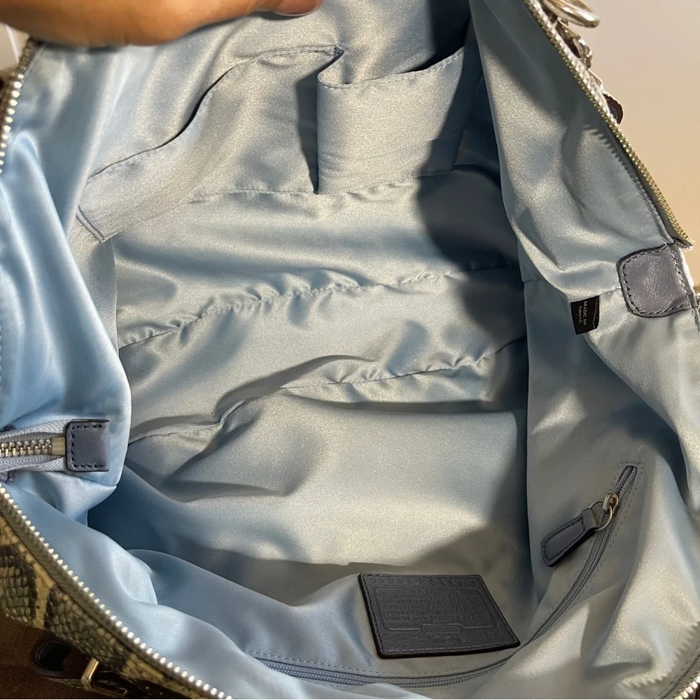 Coach Blue and Gray Snakeskin Bag - Picture 7 of 9